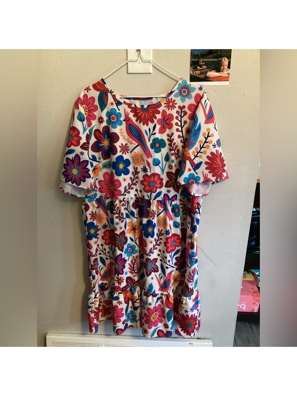 Women’s 1XL Floral Print Dress with Short Sleeves from SHEIN Tote2